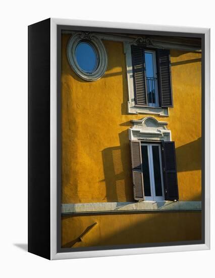 Shuttered Windows on Yellow Building-Bill Ross-Framed Premier Image Canvas