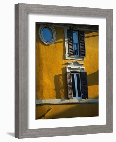 Shuttered Windows on Yellow Building-Bill Ross-Framed Photographic Print