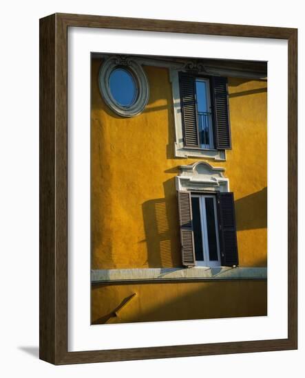 Shuttered Windows on Yellow Building-Bill Ross-Framed Photographic Print