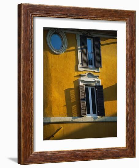 Shuttered Windows on Yellow Building-Bill Ross-Framed Photographic Print