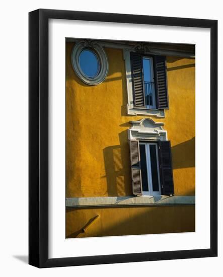 Shuttered Windows on Yellow Building-Bill Ross-Framed Photographic Print