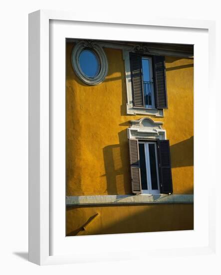 Shuttered Windows on Yellow Building-Bill Ross-Framed Photographic Print