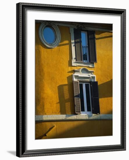 Shuttered Windows on Yellow Building-Bill Ross-Framed Photographic Print