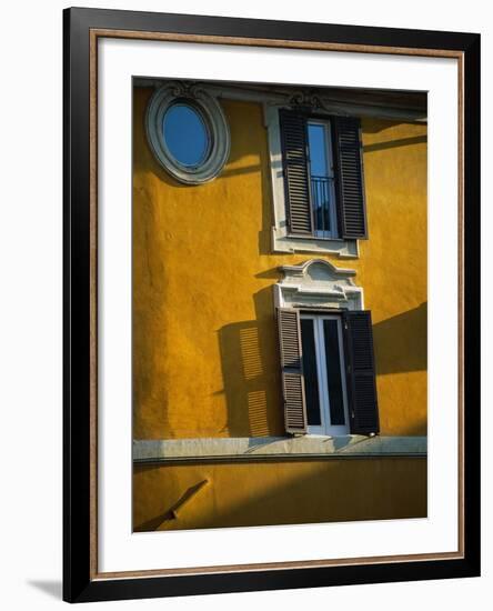 Shuttered Windows on Yellow Building-Bill Ross-Framed Photographic Print