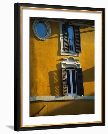 Shuttered Windows on Yellow Building-Bill Ross-Framed Photographic Print