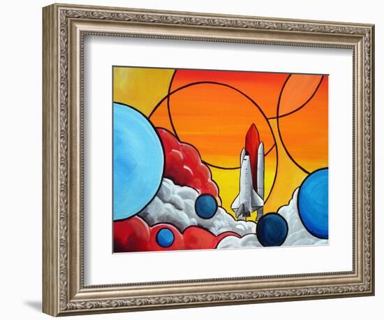 Shuttle Liftoff-Cindy Thornton-Framed Art Print