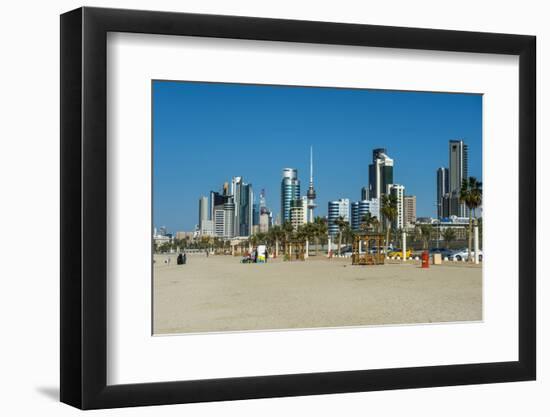 Shuwaikh beach and skyline of Kuwait City, Kuwait, Middle East-Michael Runkel-Framed Photographic Print