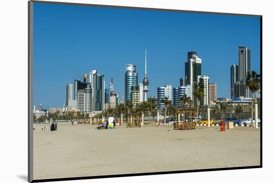 Shuwaikh beach and skyline of Kuwait City, Kuwait, Middle East-Michael Runkel-Mounted Photographic Print