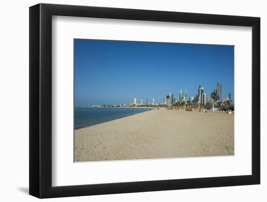 Shuwaikh beach and skyline of Kuwait City, Kuwait, Middle East-Michael Runkel-Framed Photographic Print