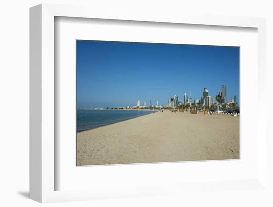 Shuwaikh beach and skyline of Kuwait City, Kuwait, Middle East-Michael Runkel-Framed Photographic Print