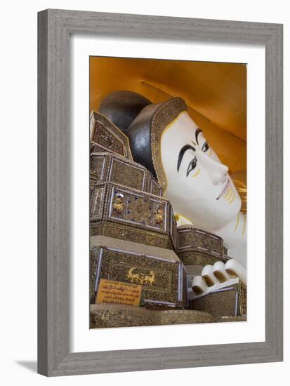 Shwe-Tha-Lyaung Reclining Buddha in Bago, Myanmar-Merrill Images-Framed Photographic Print