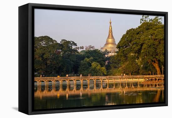 Shwedagon, Kan Daw Gyi Lake and Park, Old City, Yangon (Rangoon), Myanmar (Burma), Asia-Nathalie Cuvelier-Framed Premier Image Canvas