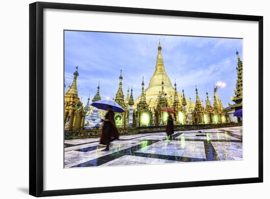Shwedagon Pagoda in Yangon, Myanmar at Early-Morning. it is known as Shwedagon Zedi Daw, Great Dago-Richard Yoshida-Framed Photographic Print