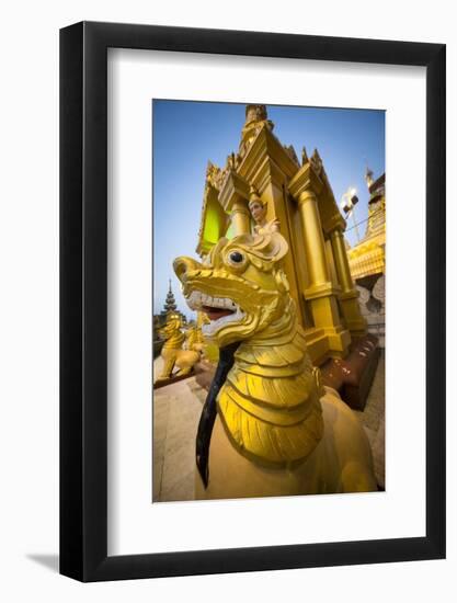 Shwedagon Pagoda in Yangon, Myanmar (Burma) Lit at Dusk-Merrill Images-Framed Photographic Print