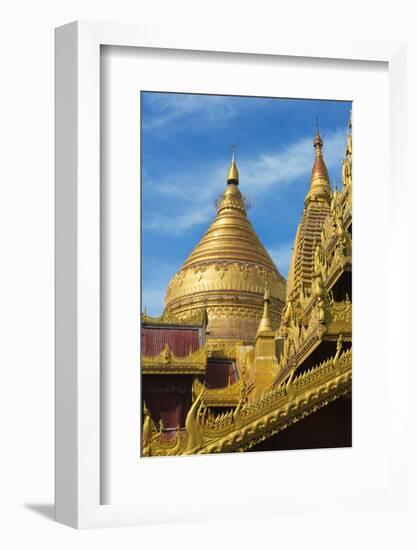 Shwezigon Pagoda, Bagan, Mandalay Region, Myanmar-Keren Su-Framed Photographic Print