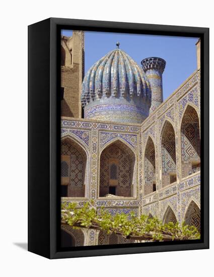 Shyr-Dor Madrasah (Madressa) 1636, Registan Square, Samarkand, Uzbekistan, Asia-Christopher Rennie-Framed Premier Image Canvas