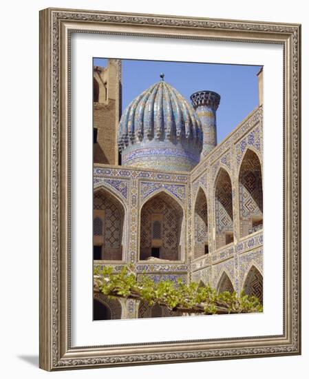 Shyr-Dor Madrasah (Madressa) 1636, Registan Square, Samarkand, Uzbekistan, Asia-Christopher Rennie-Framed Photographic Print