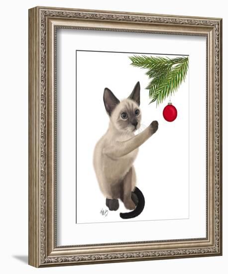 Siamese Cat and Bauble-Fab Funky-Framed Art Print