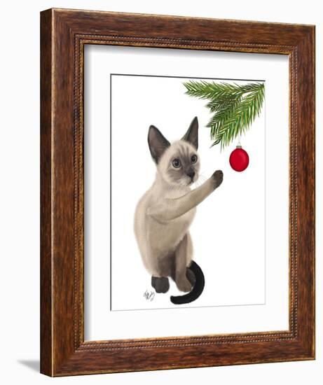 Siamese Cat and Bauble-Fab Funky-Framed Art Print