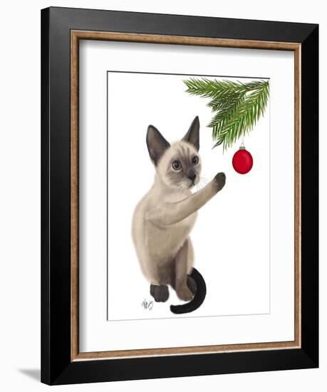 Siamese Cat and Bauble-Fab Funky-Framed Art Print