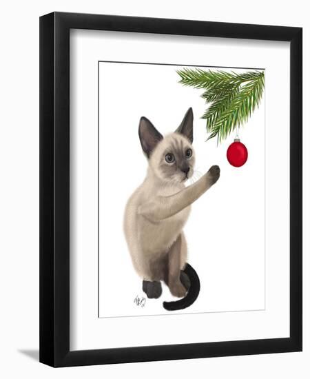 Siamese Cat and Bauble-Fab Funky-Framed Art Print