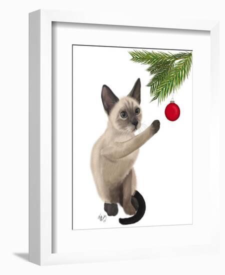 Siamese Cat and Bauble-Fab Funky-Framed Art Print