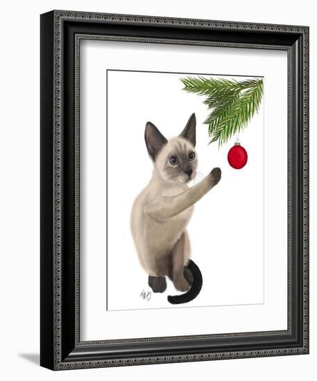 Siamese Cat and Bauble-Fab Funky-Framed Art Print