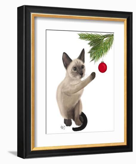 Siamese Cat and Bauble-Fab Funky-Framed Art Print