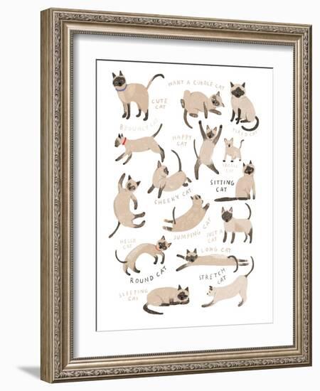 Siamese Cat Print-Hanna Melin-Framed Giclee Print