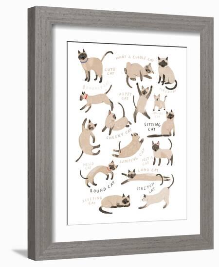 Siamese Cat Print-Hanna Melin-Framed Giclee Print