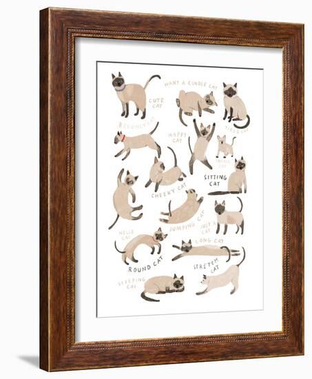 Siamese Cat Print-Hanna Melin-Framed Giclee Print