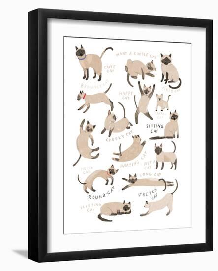 Siamese Cat Print-Hanna Melin-Framed Giclee Print