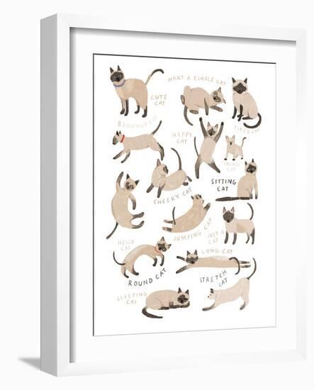 Siamese Cat Print-Hanna Melin-Framed Giclee Print