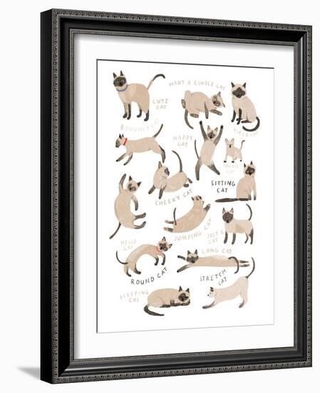 Siamese Cat Print-Hanna Melin-Framed Giclee Print