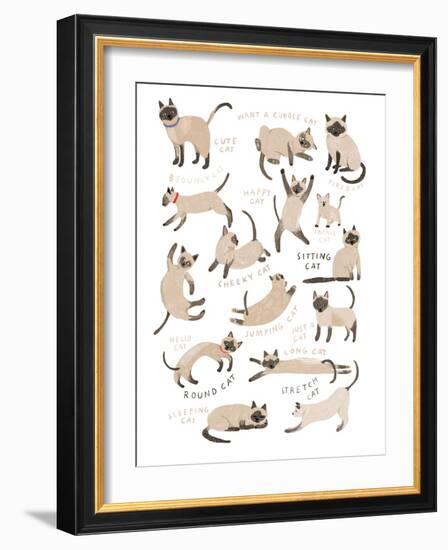 Siamese Cat Print-Hanna Melin-Framed Giclee Print