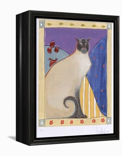 Siamese Cat with Flowers-Heather Ramsey-Framed Premier Image Canvas