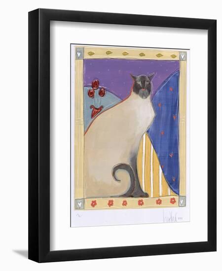 Siamese Cat with Flowers-Heather Ramsey-Framed Giclee Print