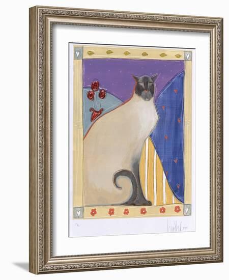 Siamese Cat with Flowers-Heather Ramsey-Framed Giclee Print