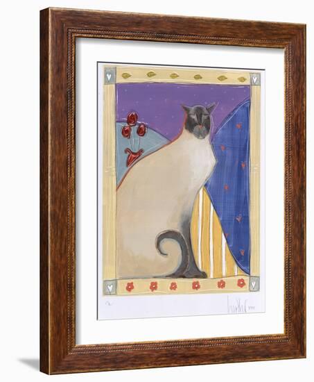 Siamese Cat with Flowers-Heather Ramsey-Framed Giclee Print