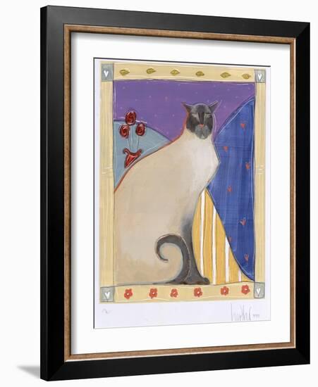 Siamese Cat with Flowers-Heather Ramsey-Framed Giclee Print