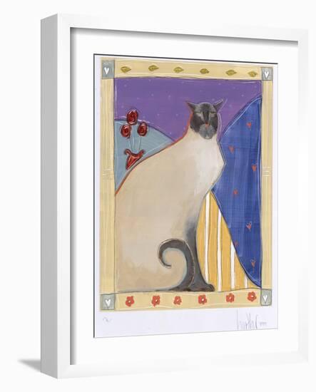 Siamese Cat with Flowers-Heather Ramsey-Framed Giclee Print