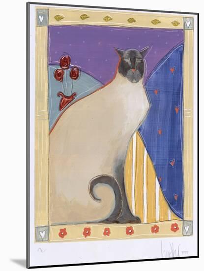 Siamese Cat with Flowers-Heather Ramsey-Mounted Giclee Print