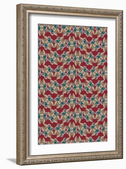 Siamese on Burgundy-Belen Mena-Framed Giclee Print