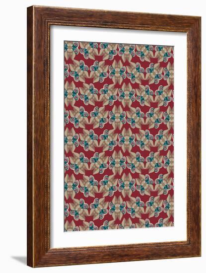 Siamese on Burgundy-Belen Mena-Framed Giclee Print