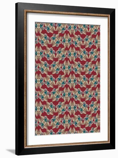 Siamese on Burgundy-Belen Mena-Framed Giclee Print