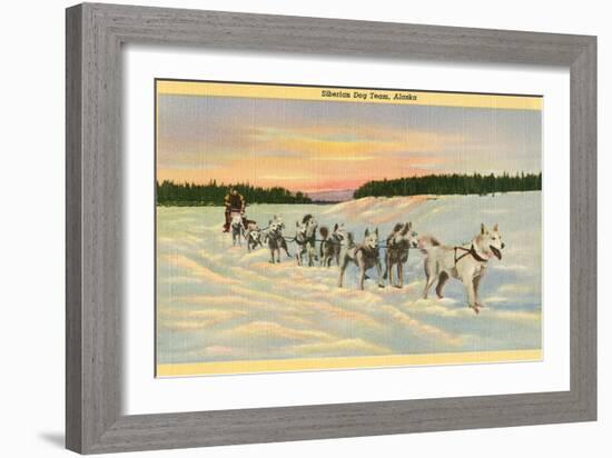 Siberian Dog Team, Alaska-null-Framed Premium Giclee Print