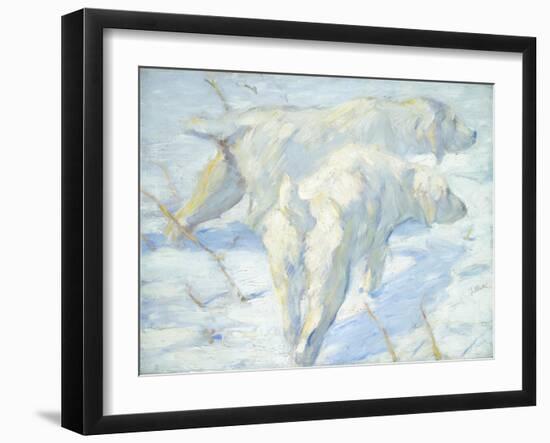 Siberian Dogs in the Snow, 1909-10-Franz Marc-Framed Giclee Print