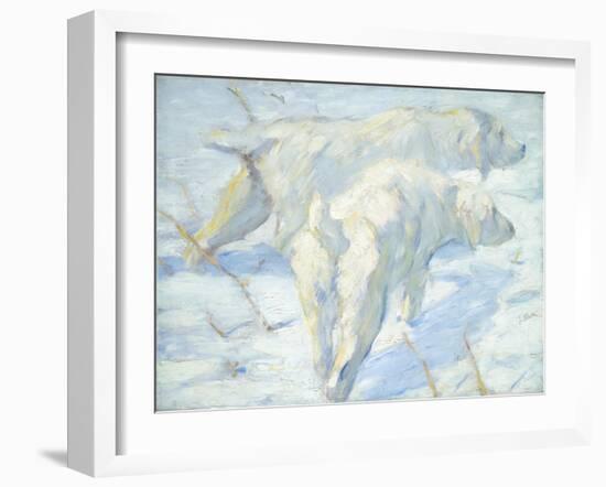 Siberian Dogs in the Snow, 1909-10-Franz Marc-Framed Giclee Print