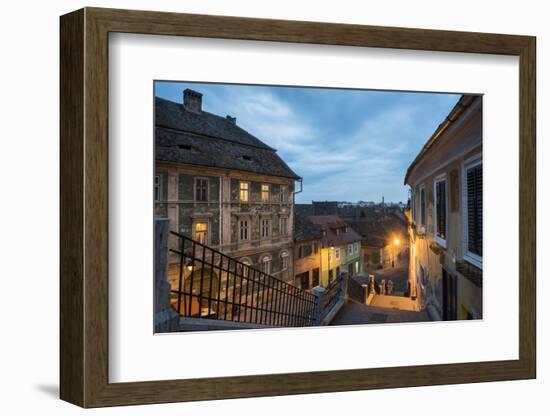 Sibiu, a 12th Century Saxon City at Night, Transylvania, Romania, Europe-Matthew Williams-Ellis-Framed Photographic Print