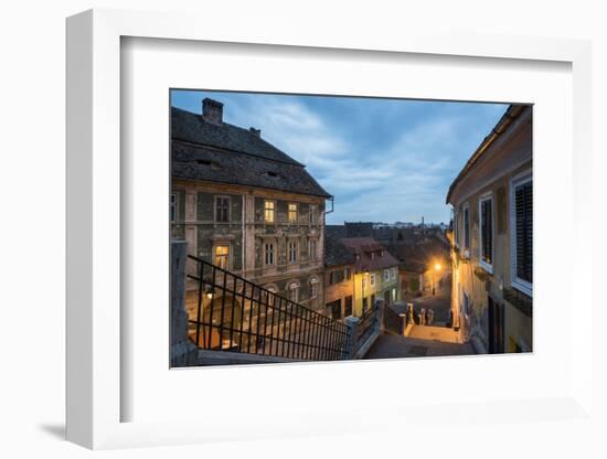 Sibiu, a 12th Century Saxon City at Night, Transylvania, Romania, Europe-Matthew Williams-Ellis-Framed Photographic Print